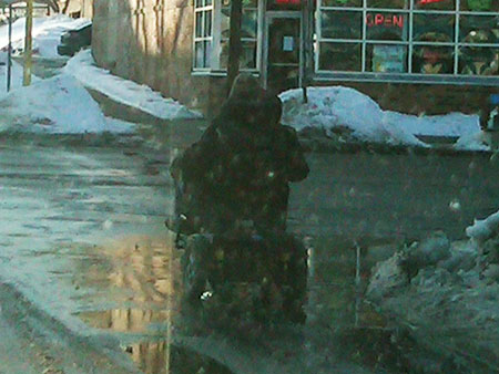 wheelchair in street