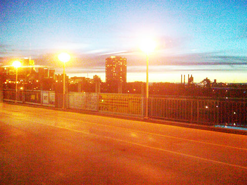 Washington Avenue Bridge at night