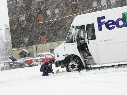 Broken fedex car