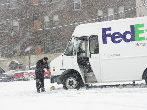 Broken fedex car