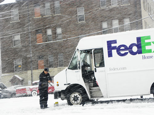 Broken fedex car