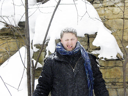 Andrew Halverson in snow