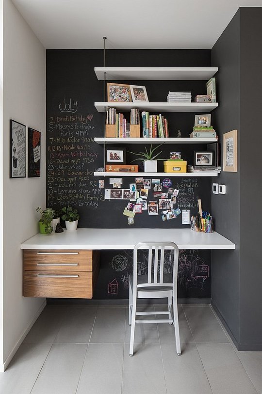 small home office chalkboard walls via apartment therapy