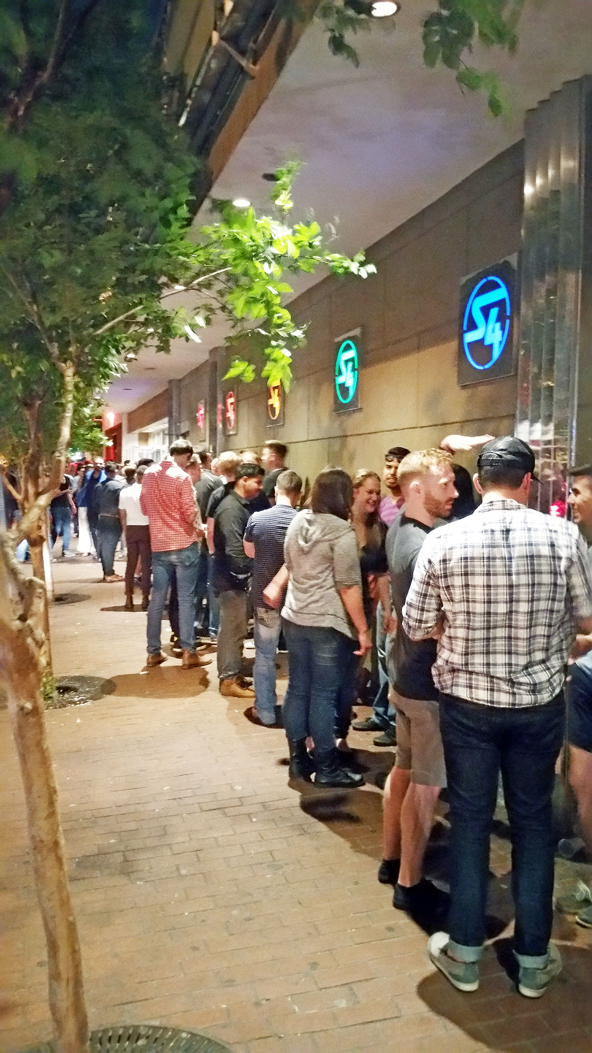 The line outside of S4 nightclub