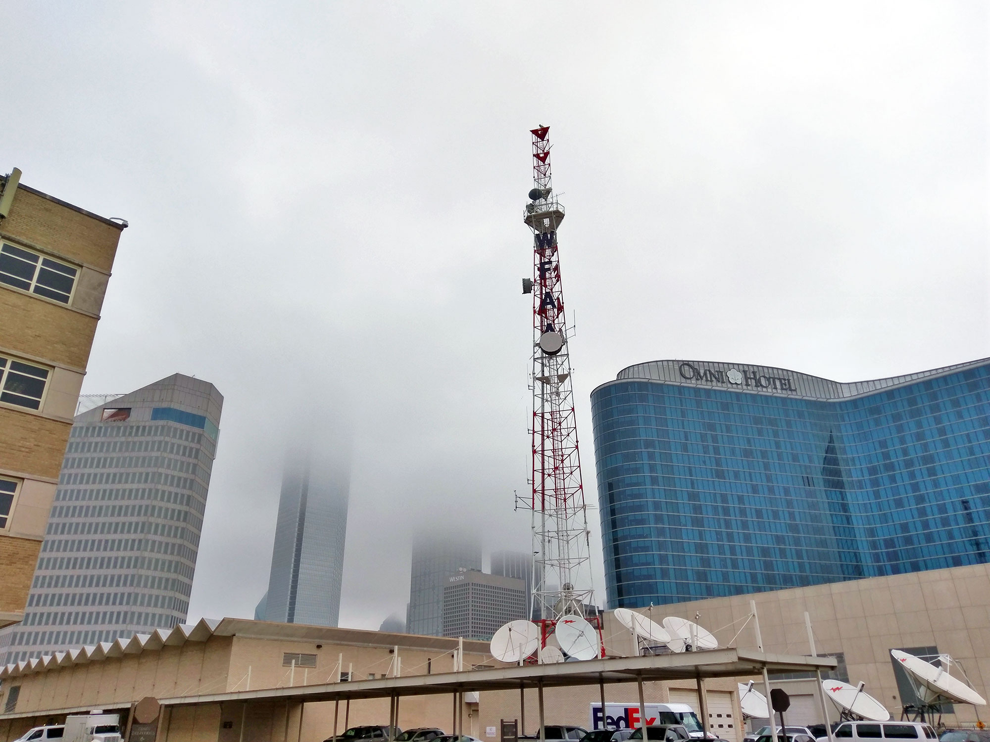 The WFAA and Dallas Morning News buidlings in downtown Dallas.