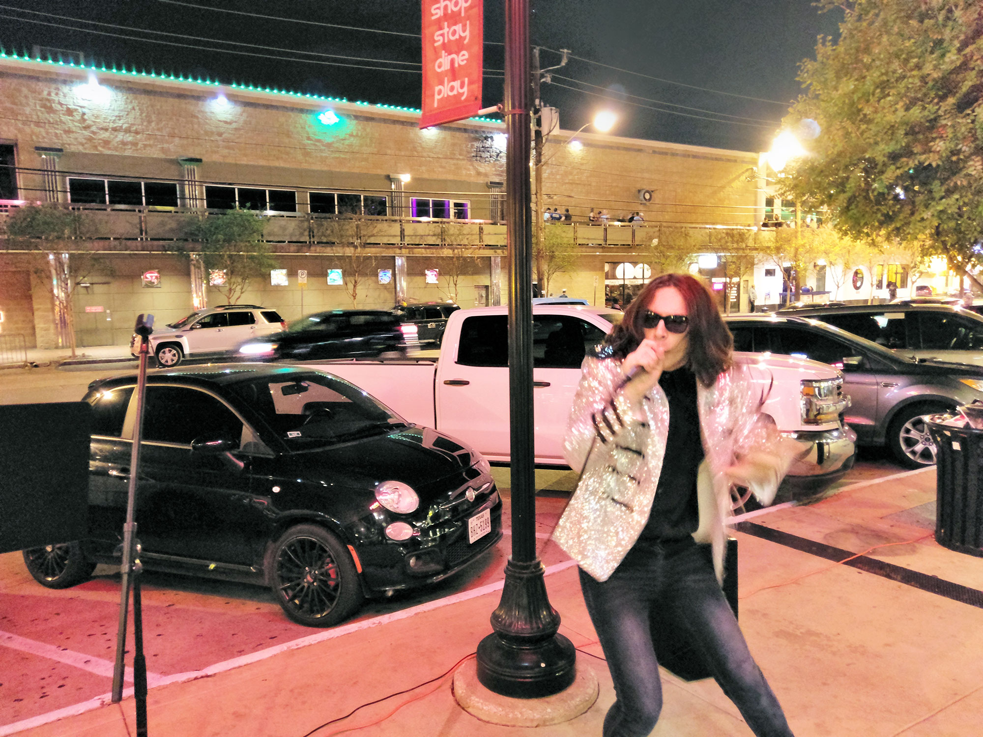 A Michael Jackson-inspired street busker in Dallas.