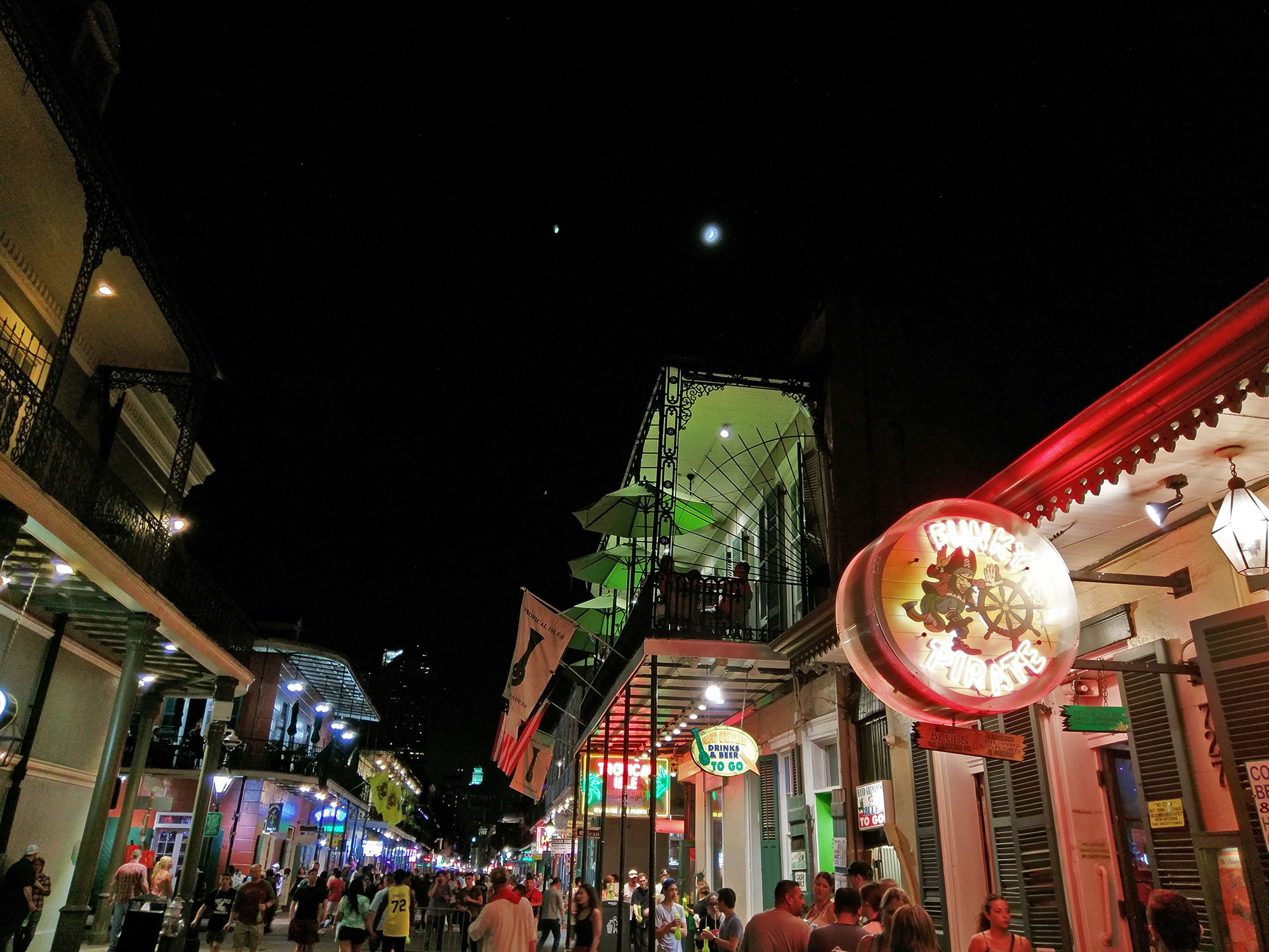 Neon bar signs in the French Quarter.