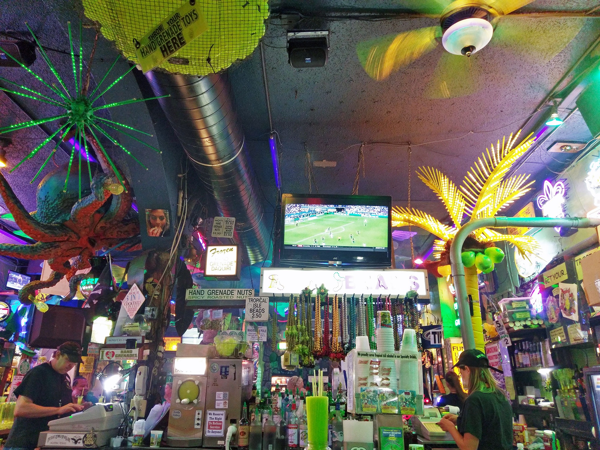 A very festive bar in the French Quarter.