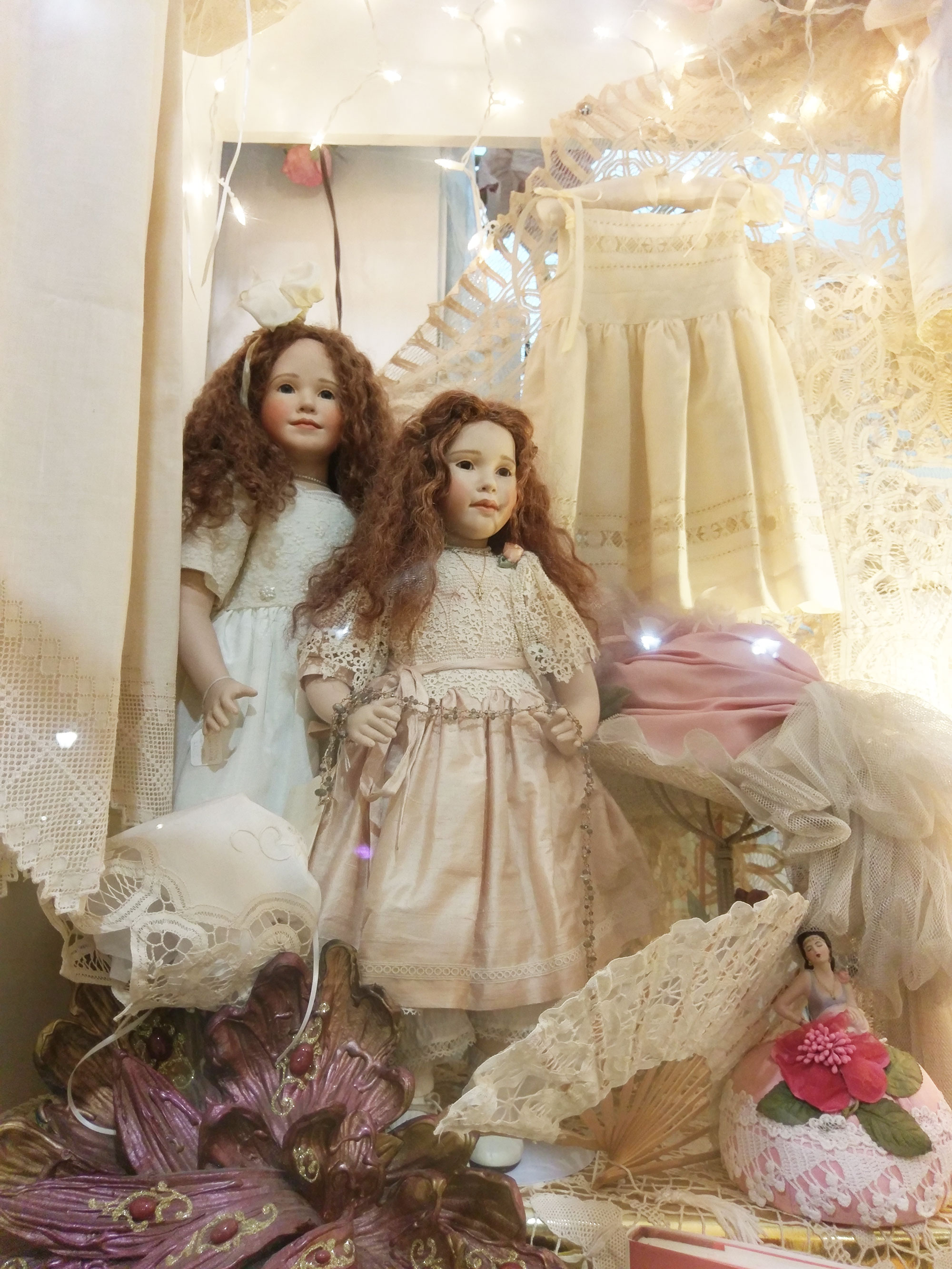 Creepy dolls in a New Orleans tourist shop.