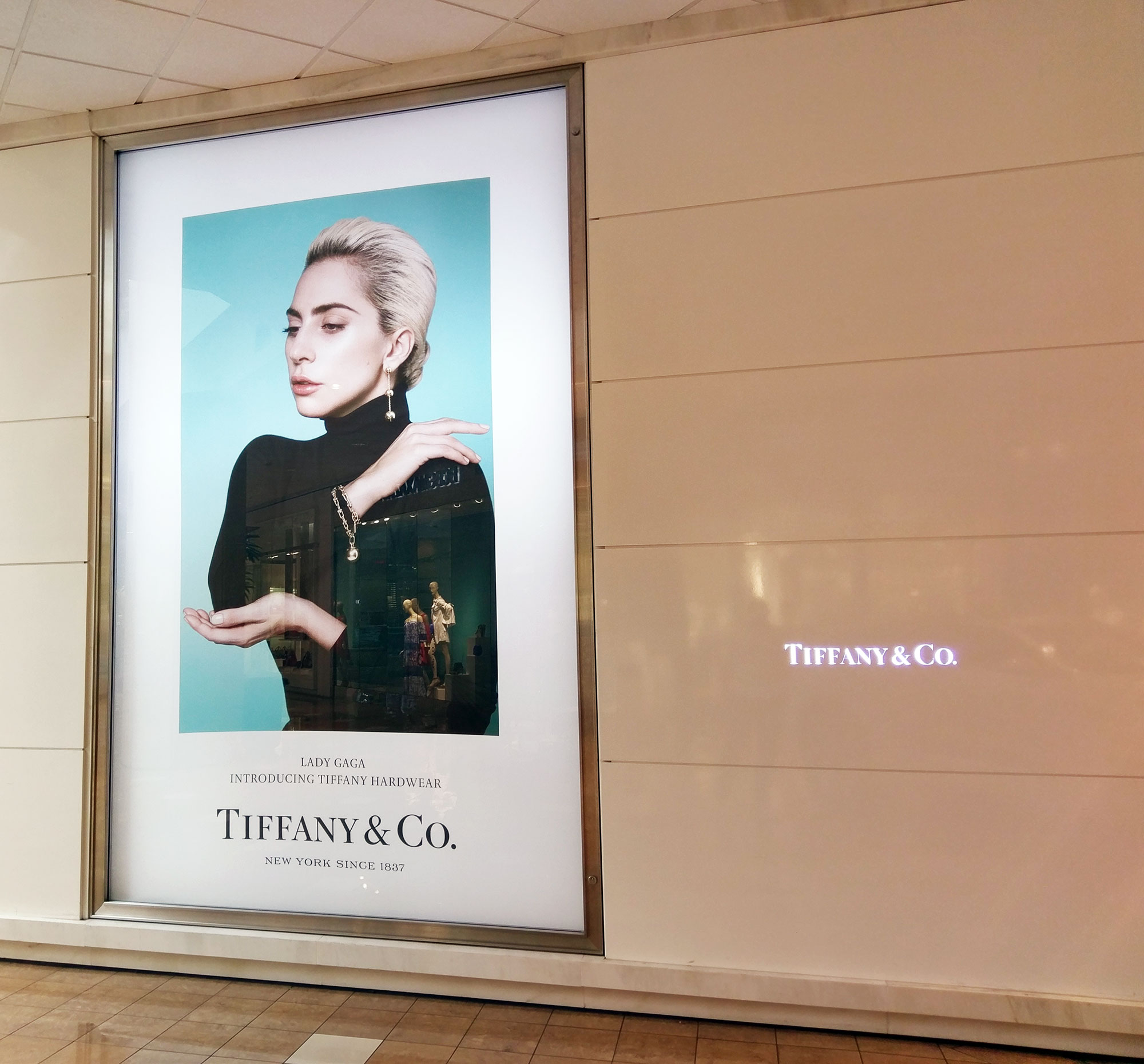 A Lady Gaga advertisement in a mall near the French Quarter of New Orleans.