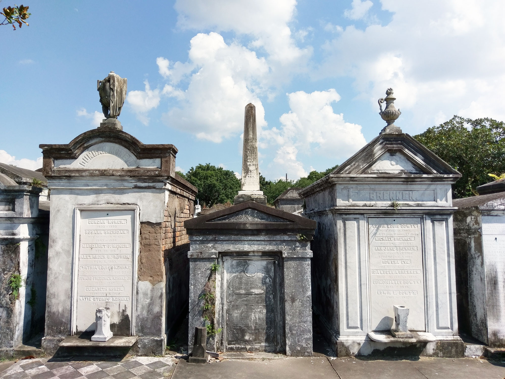 Above-ground cemetery in New Orleans Garden District.