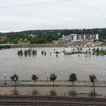 Flooded Raspberry Island in Downtown St. Paul, Minnesota