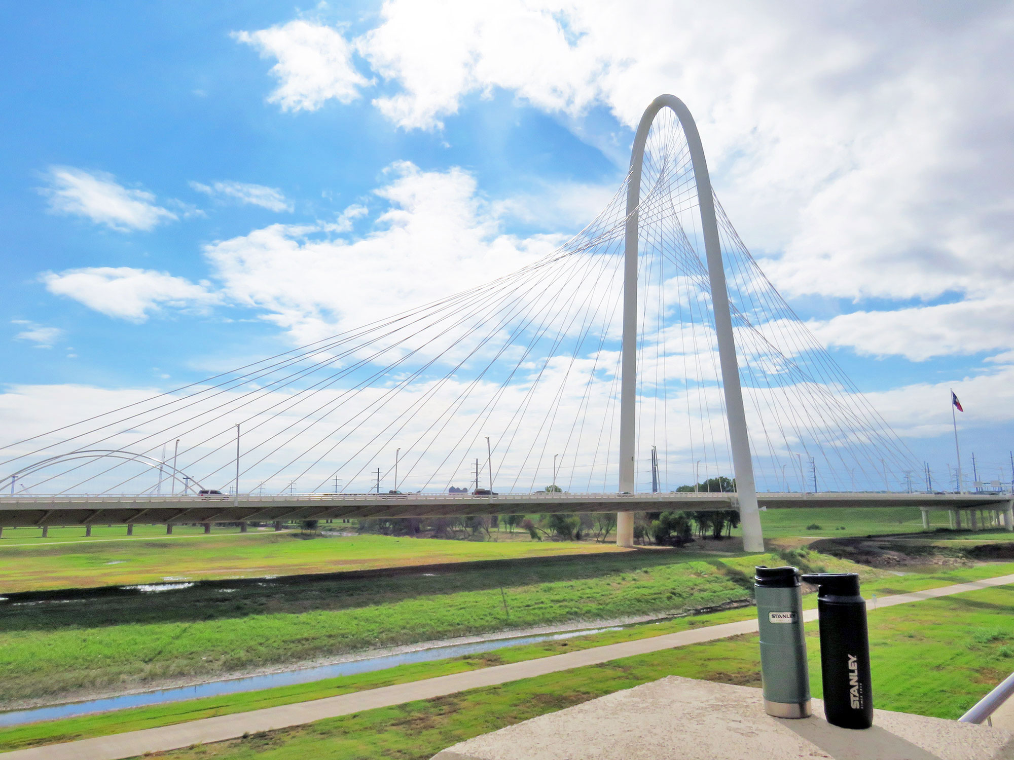 The Trinity River bridge in Dallas.