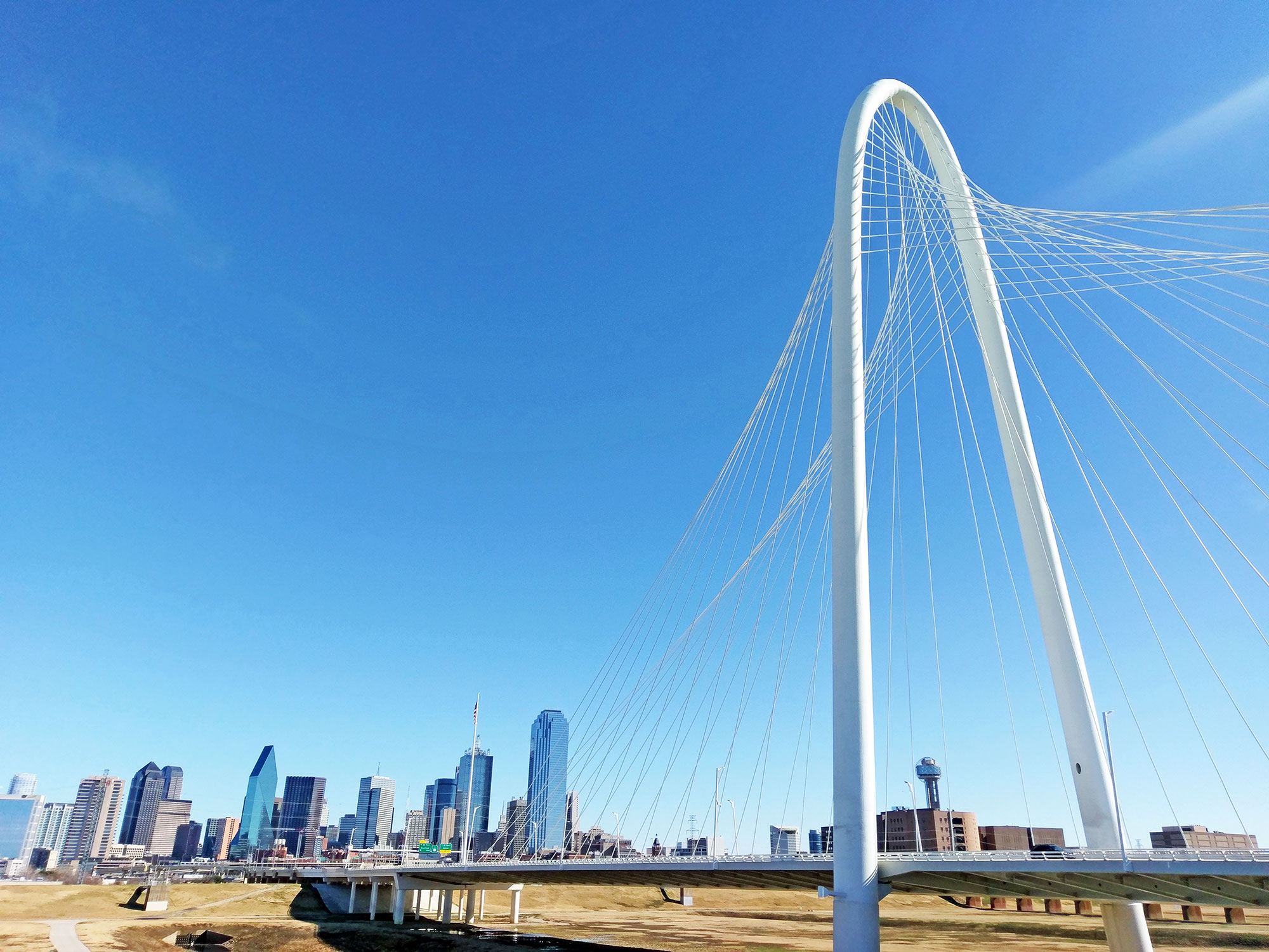 A view of downtown Dallas from the Trinity River