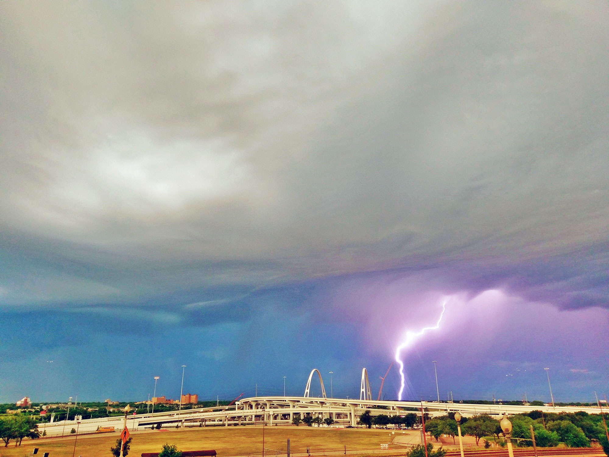 Lightning above the Trinity River in Dallas