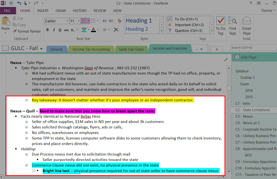 OneNote highlighting techniques.