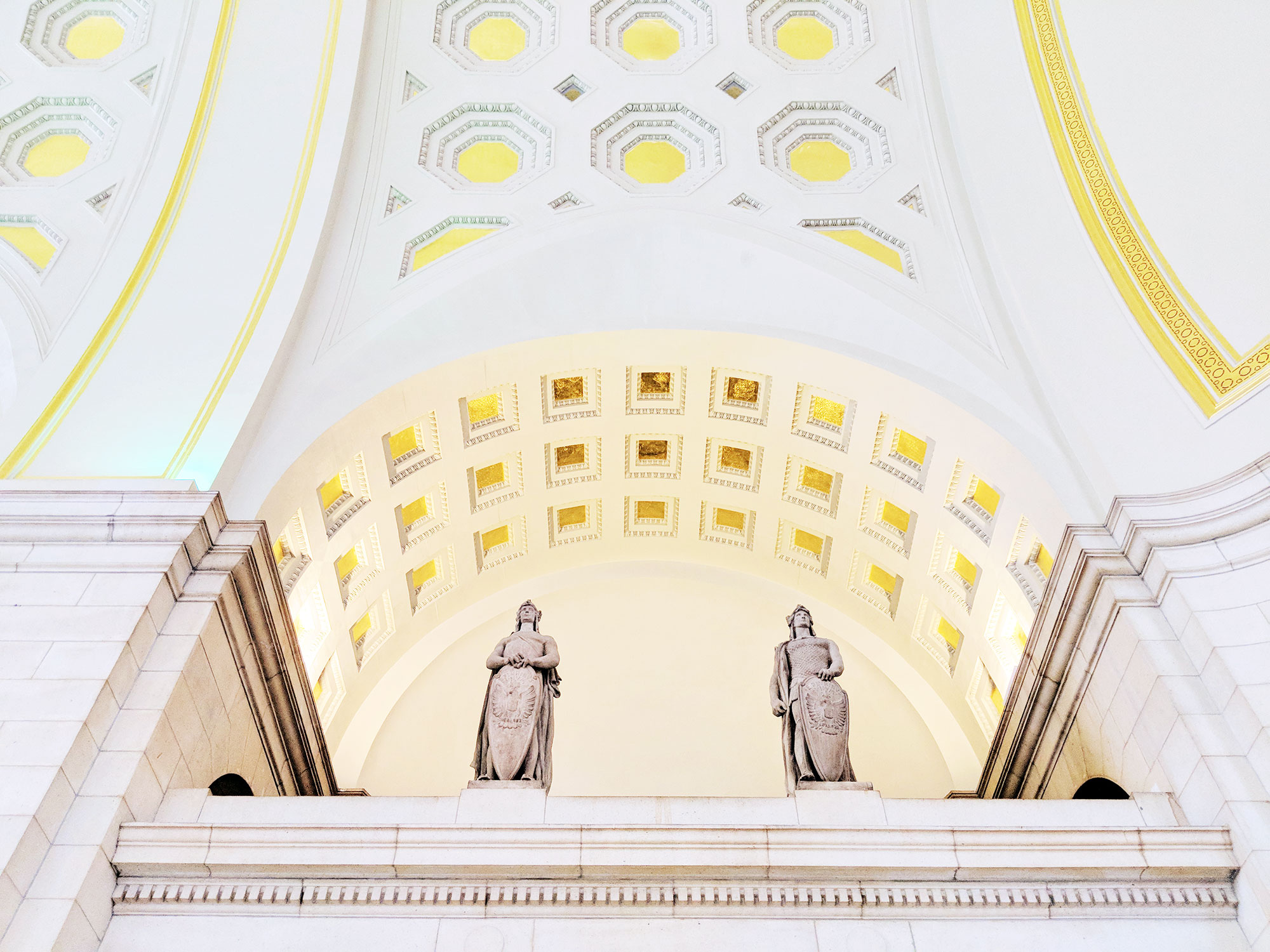 The statues lining the main hall of Union Station in Washington D.C.