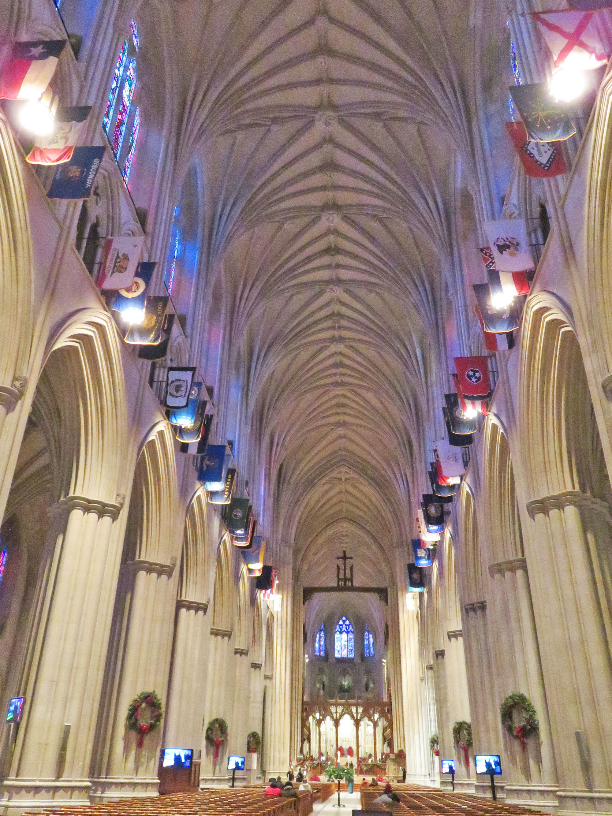 The main hall of the Washington National Cathedral.