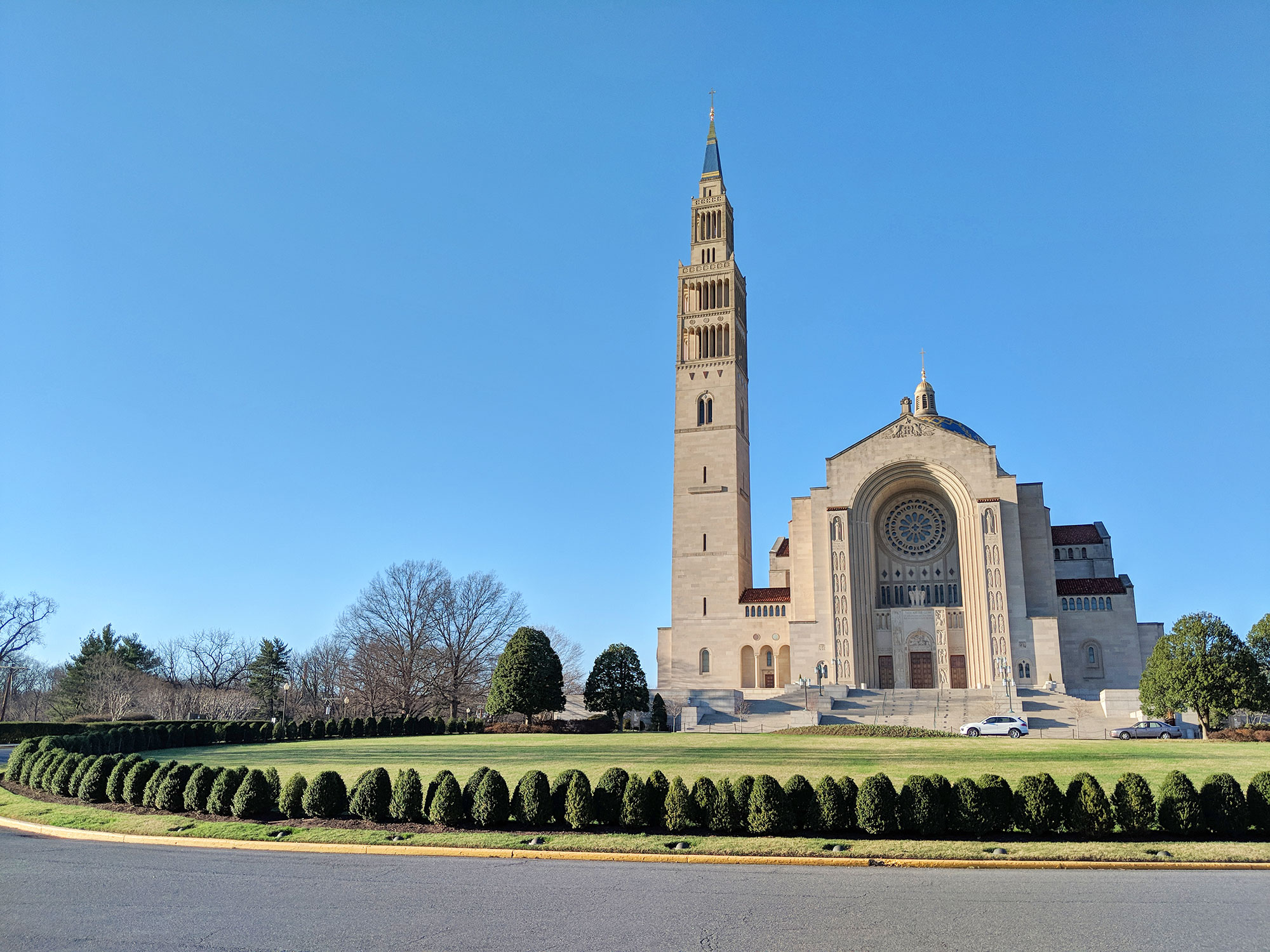 The exterior of the National Shrine of the Immaculate Conception in Washington D.C. 