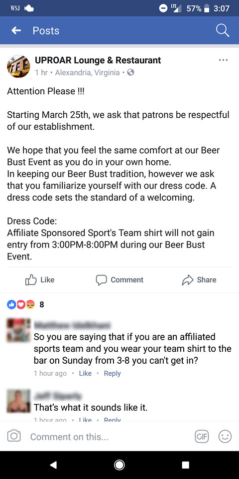 Screenshot of Uproar's Dress Code.