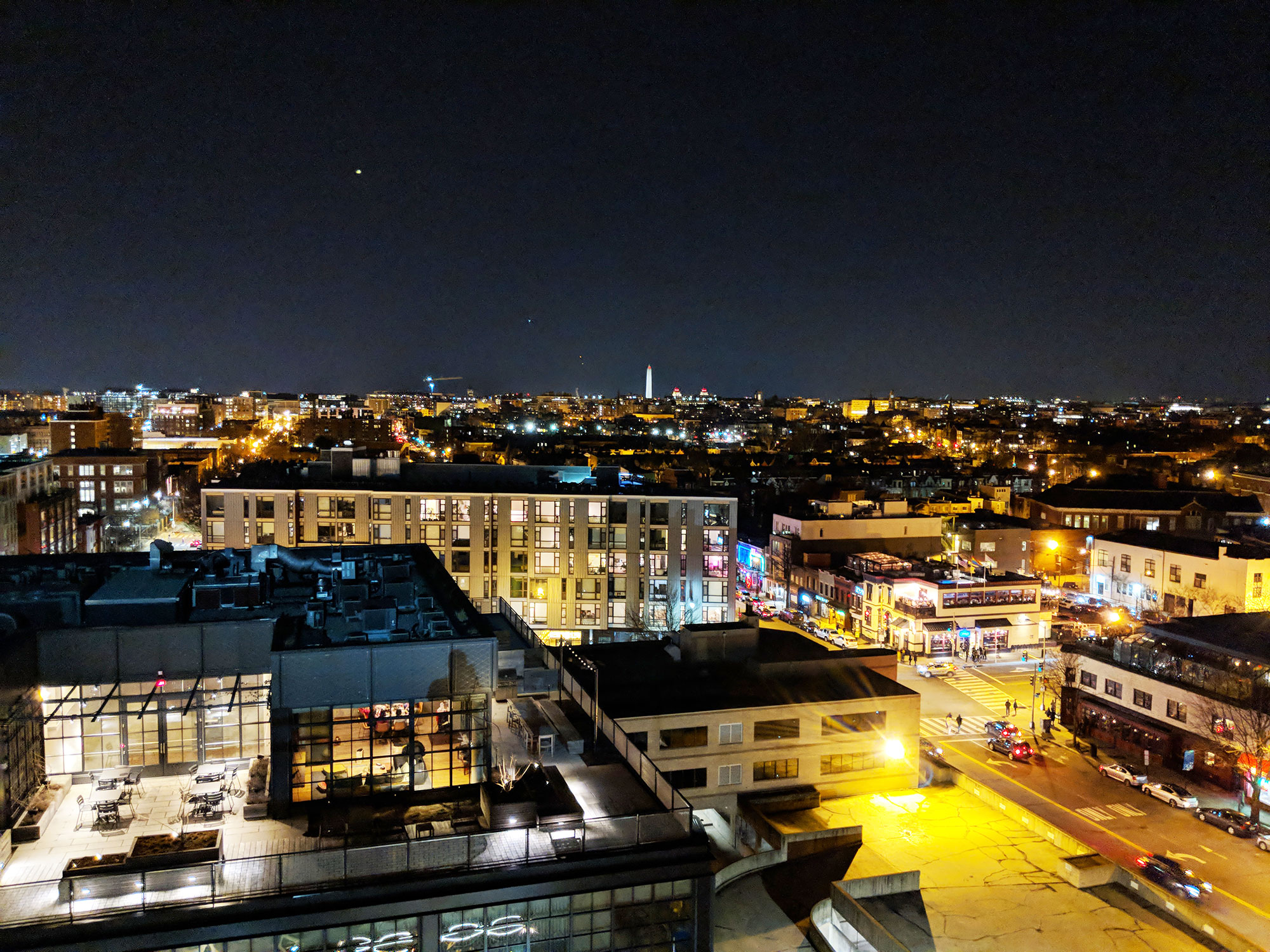 Washington DC at night from the SHAW Neighborhood.