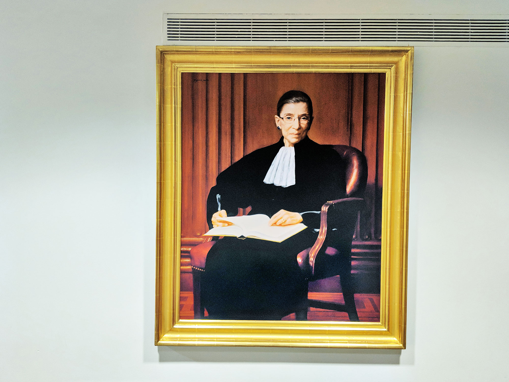The Ruth Bader Ginsburg portrait at Georgetown Law.