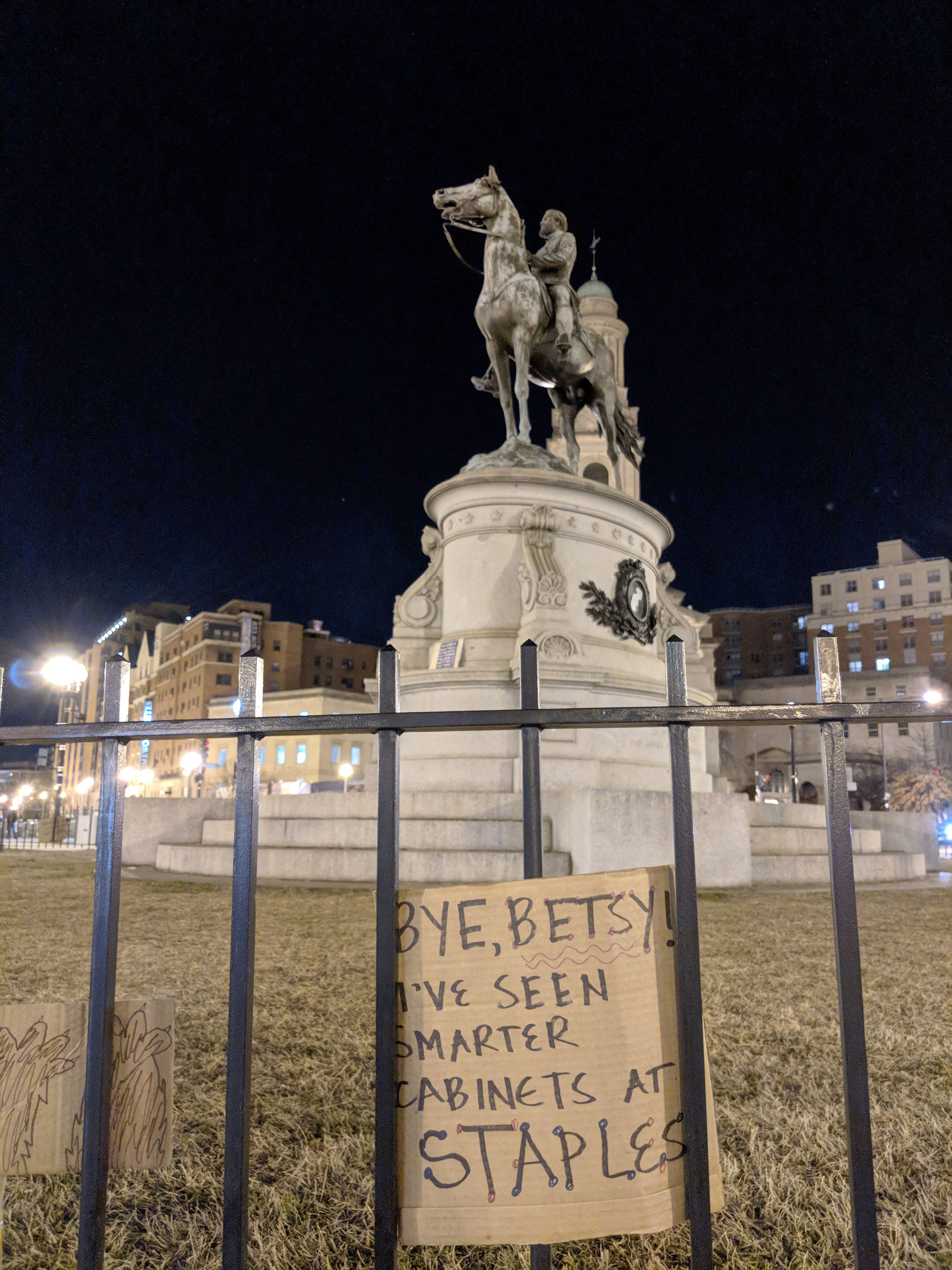 Leftover signs from "March for Our Lives" at Logan Circle in D.C.