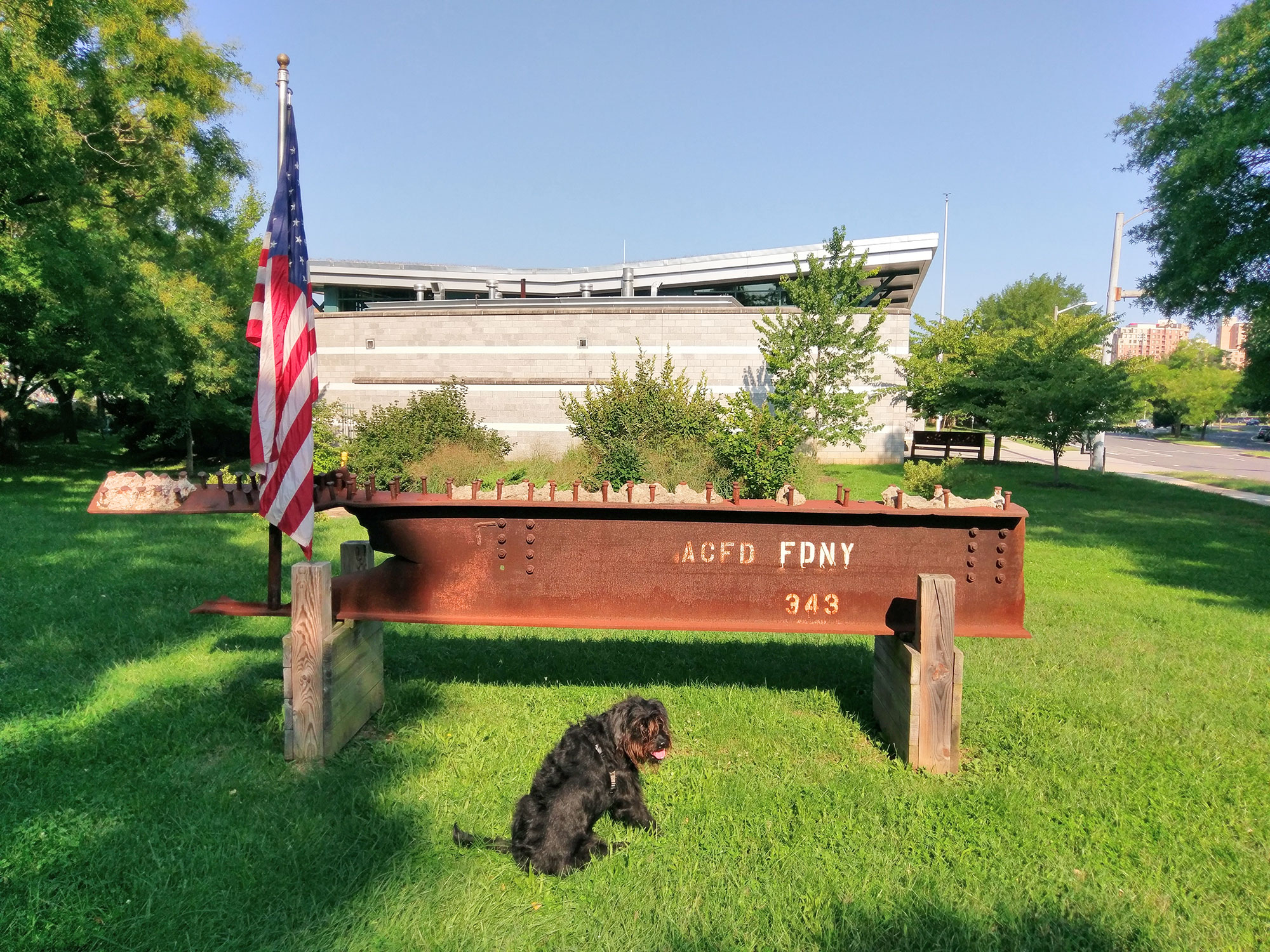 The Pentagon City fire station and 9/11 memorial.