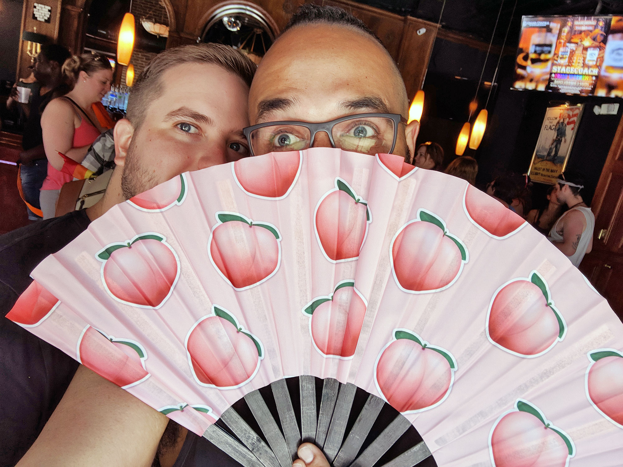 Michael and I with our new peach fan at Grand Central in Baltimore.