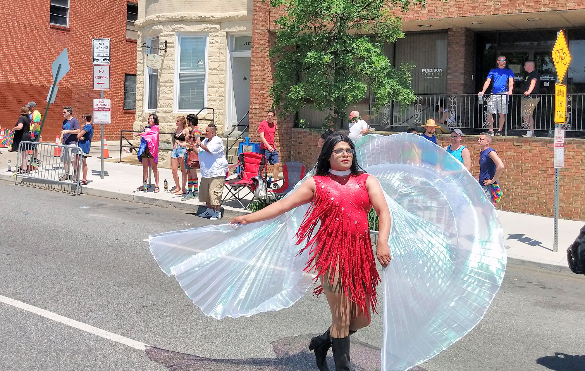 A drag queen at Baltimore gay pride.