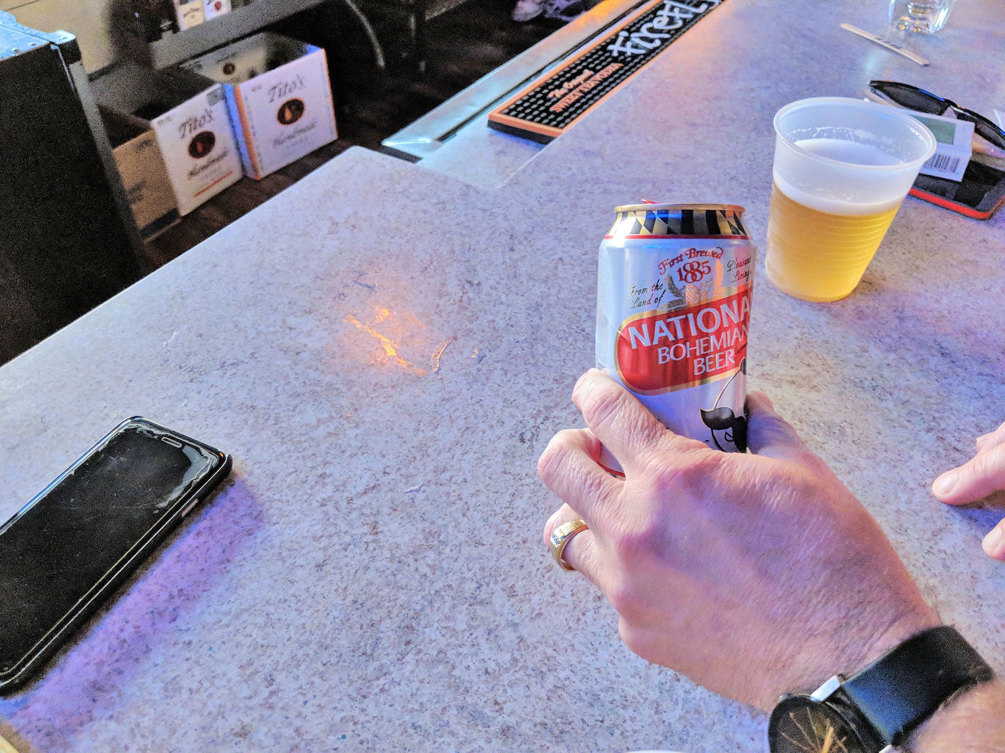 National Bohemian Beer at the Drinkery bar in Baltimore.