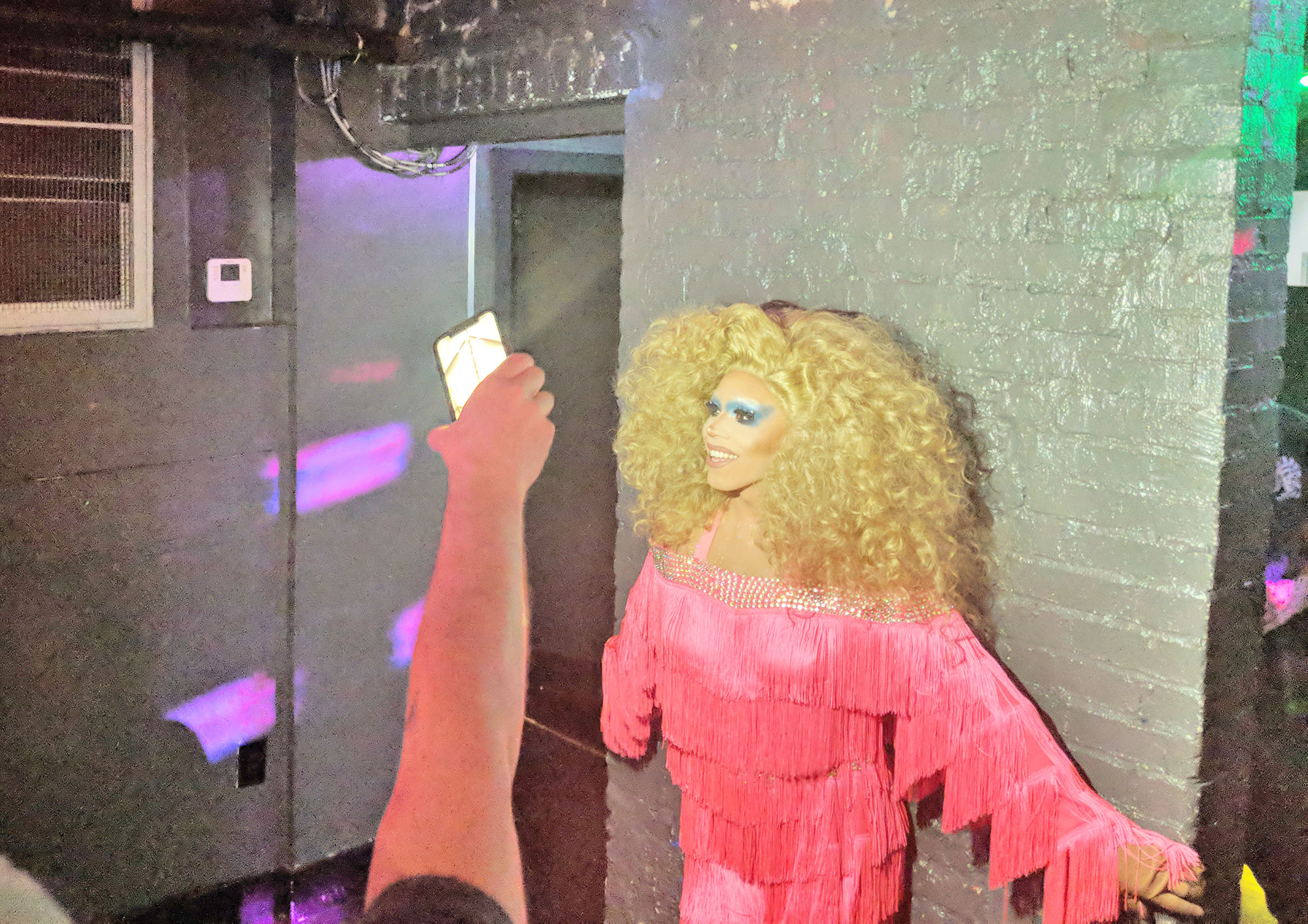 A drag queen posing at Cobalt.