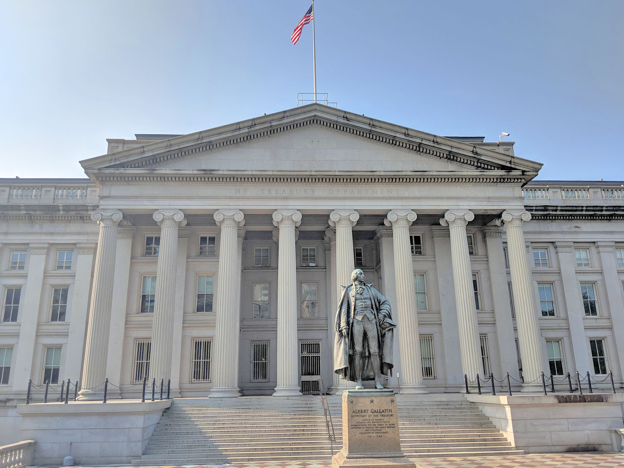 The U.S. Treasury Building.