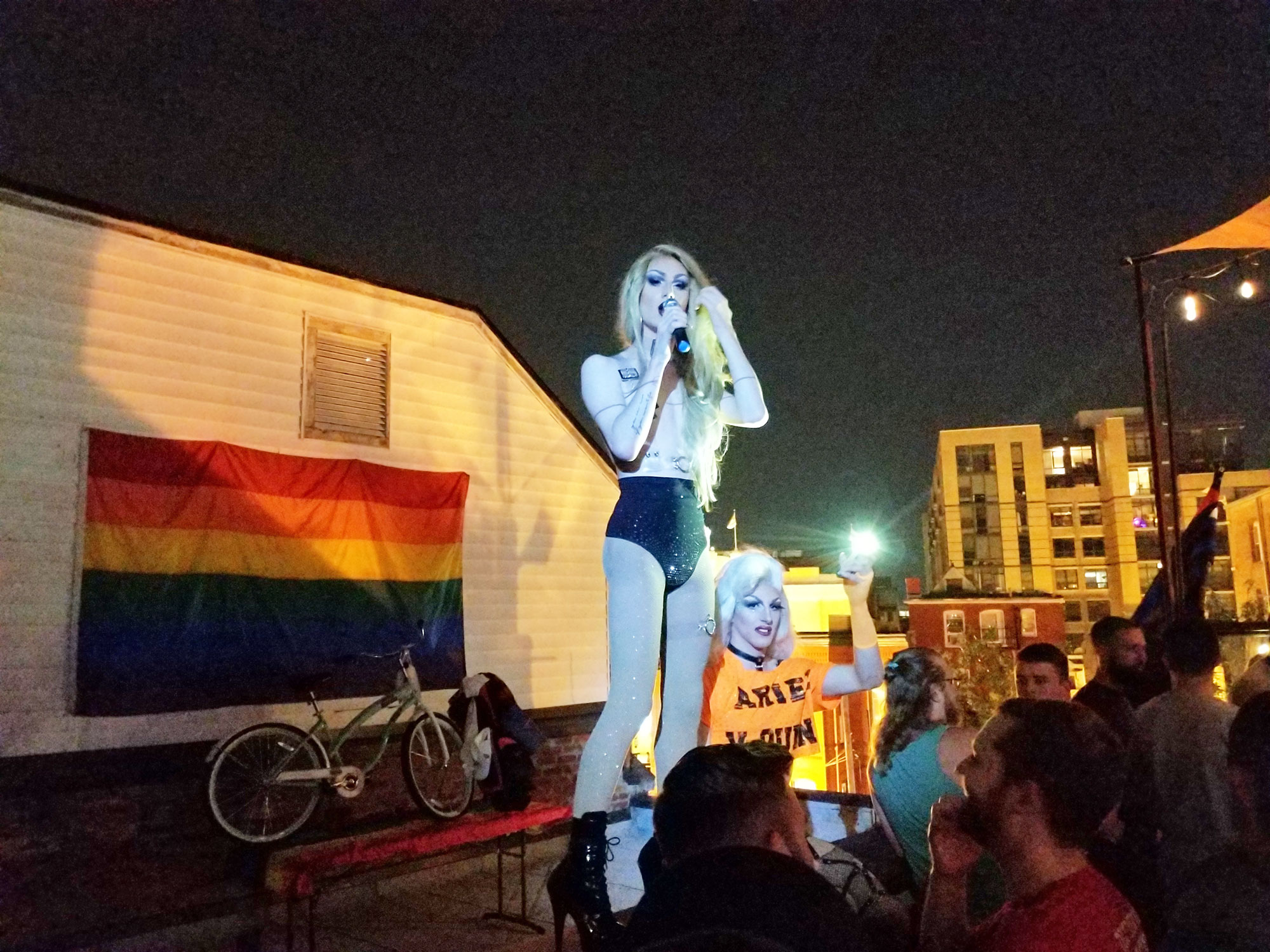 Drag queens performing at Uproar on Washington D.C.'s U Street.