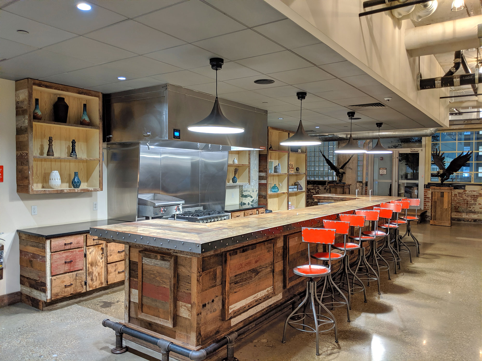 The chef's kitchen at the Hecht Warehouse in Ivy City.