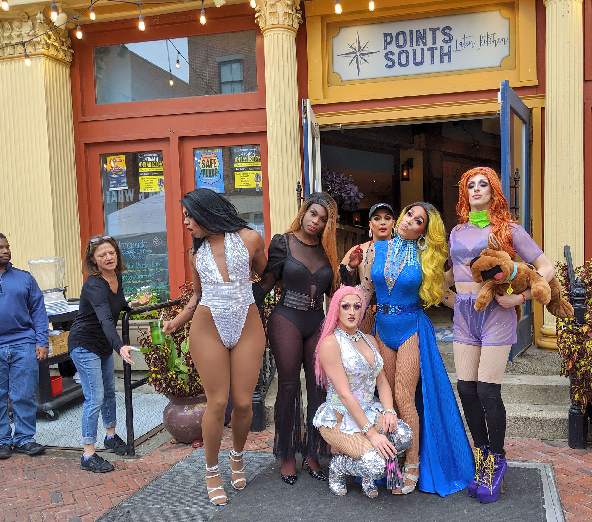 The drag brunch cast at Points South Latin Kitchen in Baltimore.