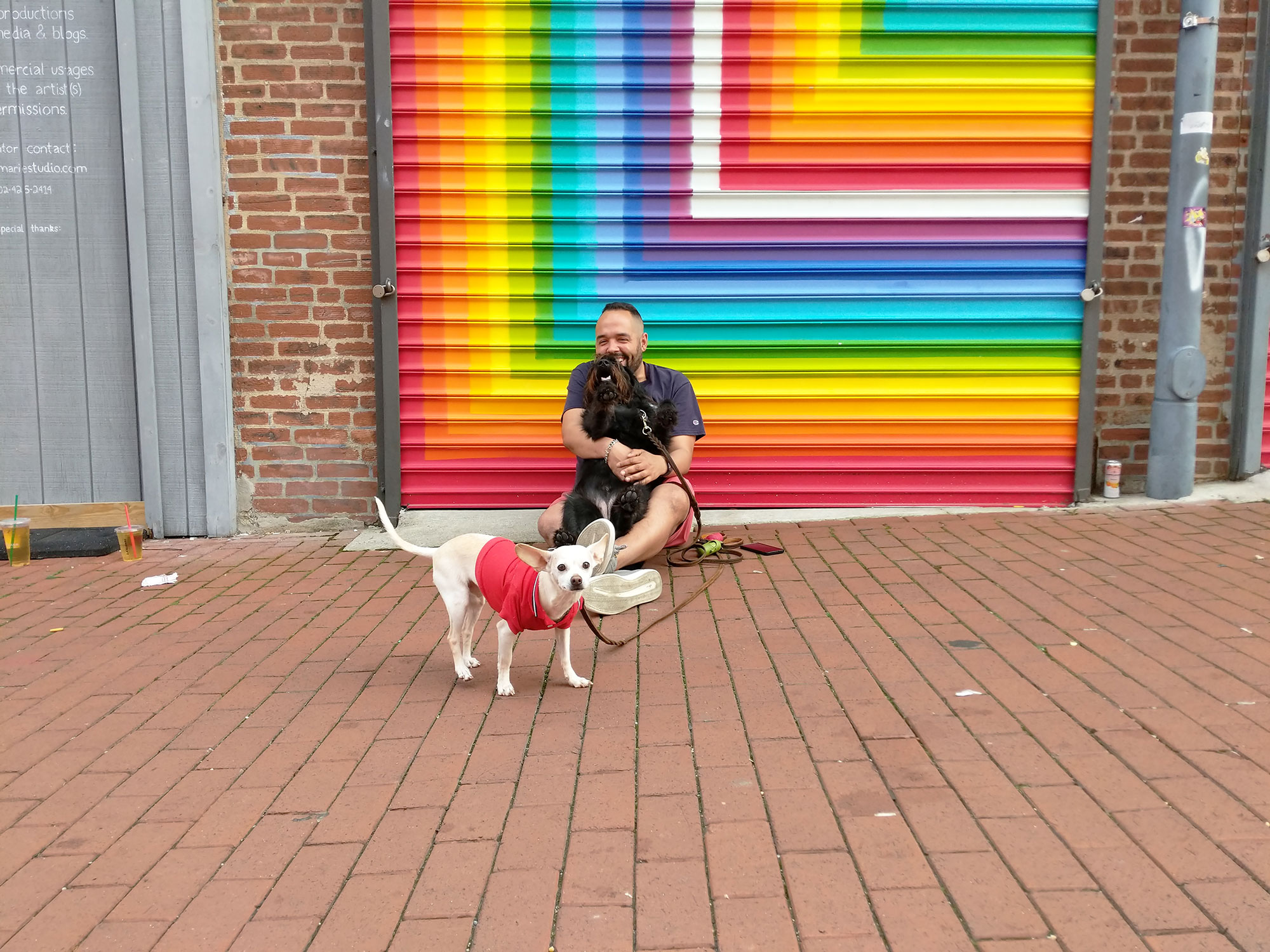 Dennis Jansen at the Rainbow Mural in Blagden Alley.