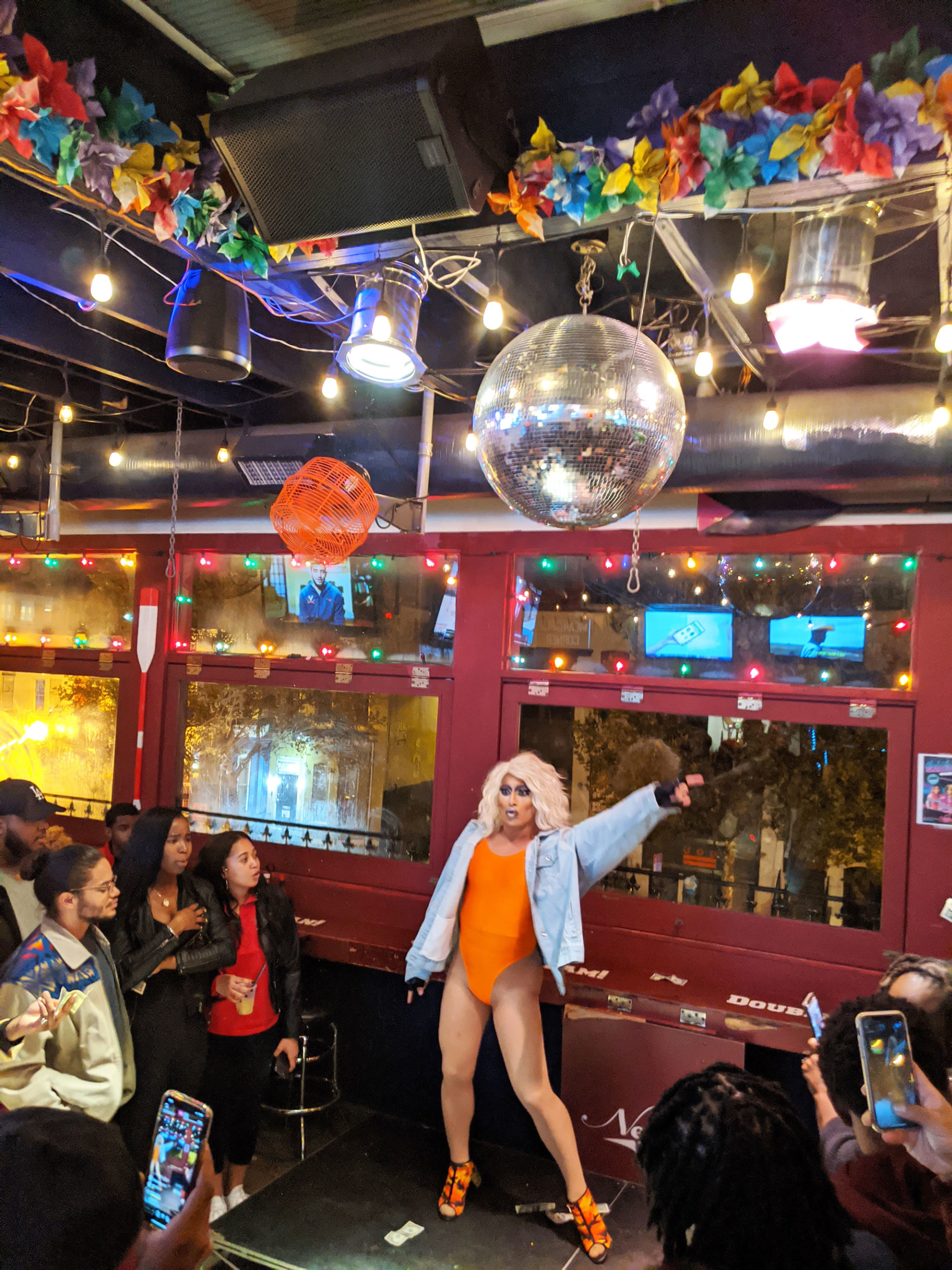 A drag queen performing at Nellie's on U Street.