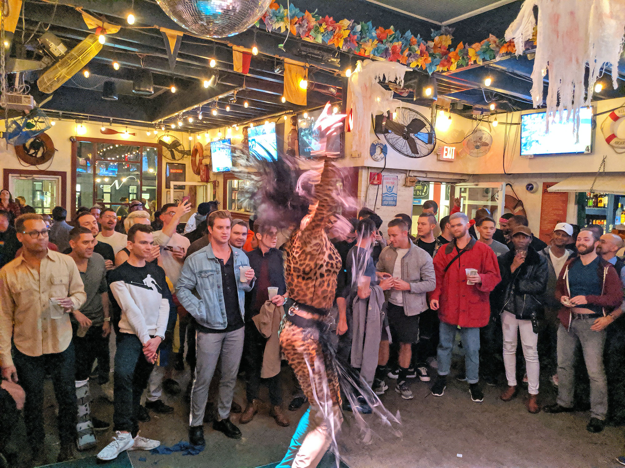 A drag queen performing at Nellie's Sports Bar in Washington DC.