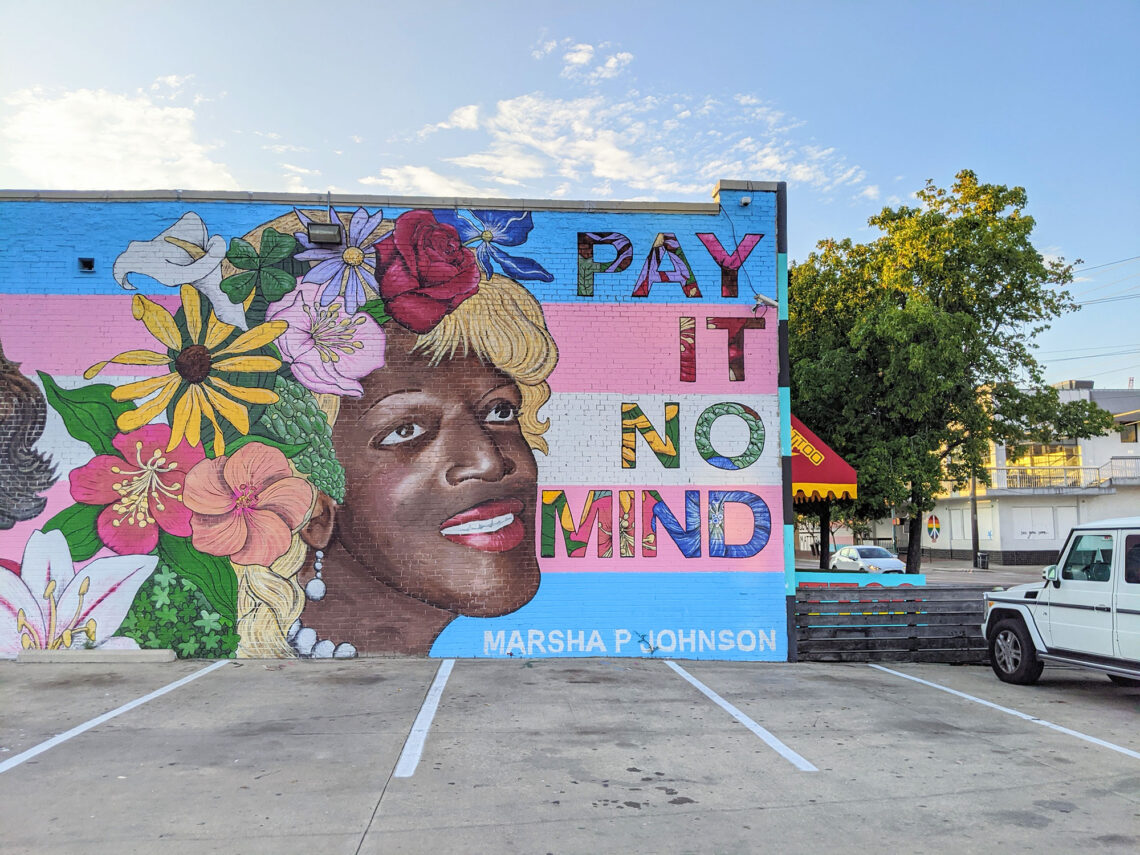The Martha P Johnson mural in Oak Lawn, Dallas.