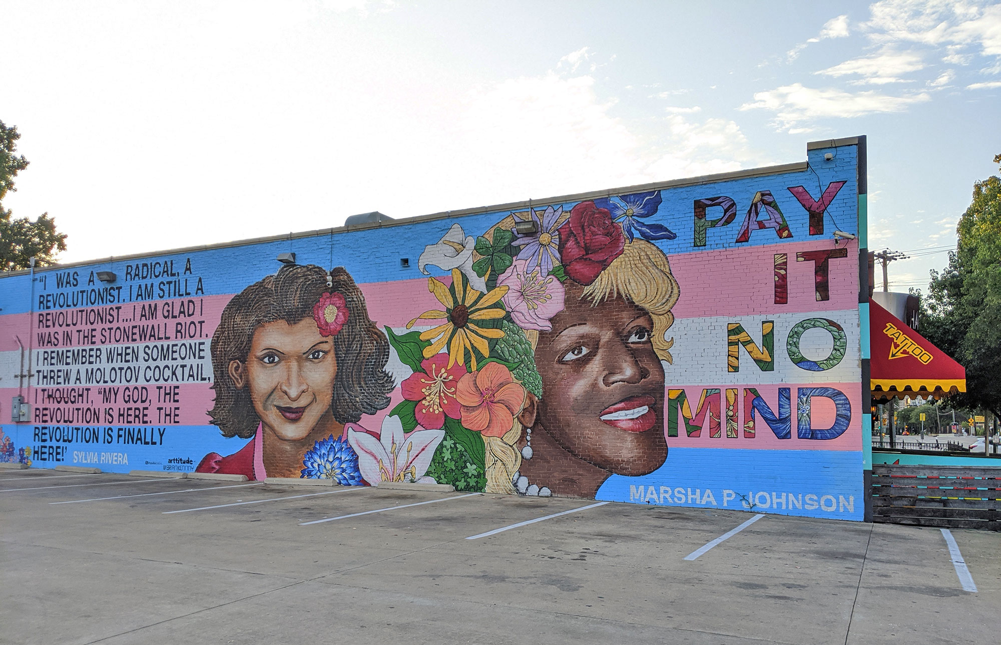 The Sylvia Rivera and Martha P Johnson mural in Oak Lawn, Dallas.