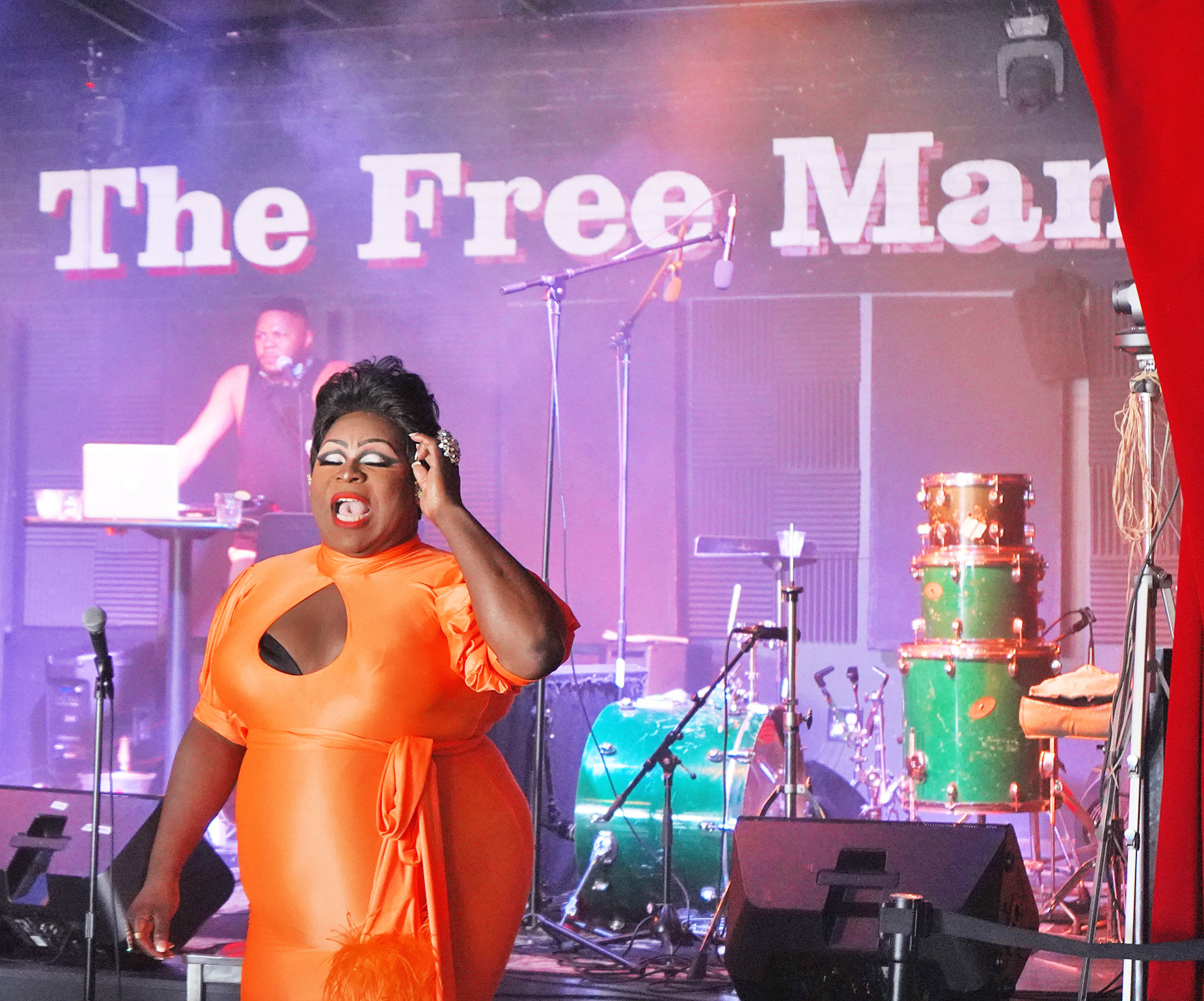 Tayanna Love performing at All Tea No Shade drag brunch at the Free Man.