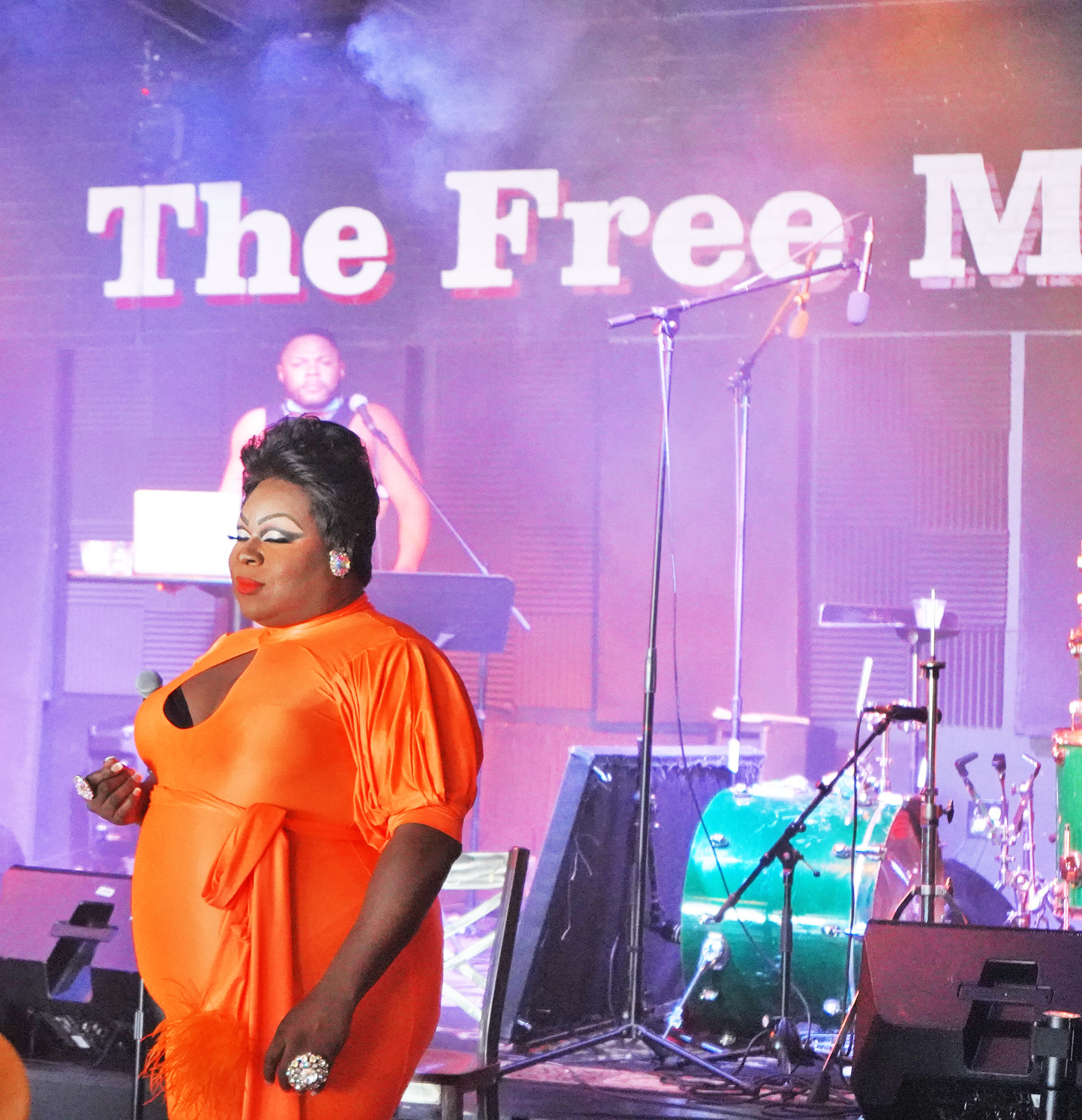 Tayanna Love performing at All Tea No Shade drag brunch at the Free Man.