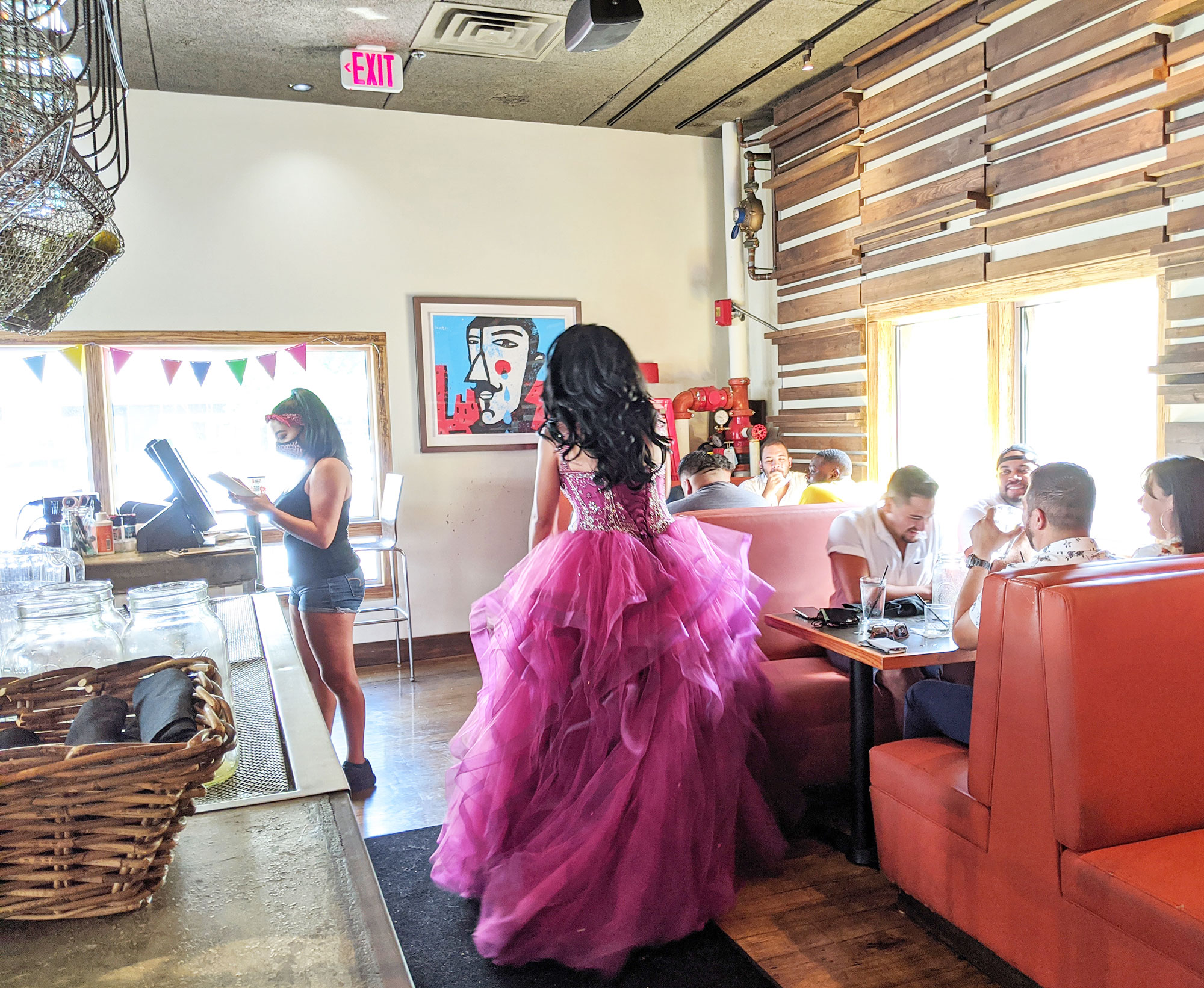 Mayra D'Lorenzo performing at TNT Drag Queen Brunch in Uptown Dallas.
