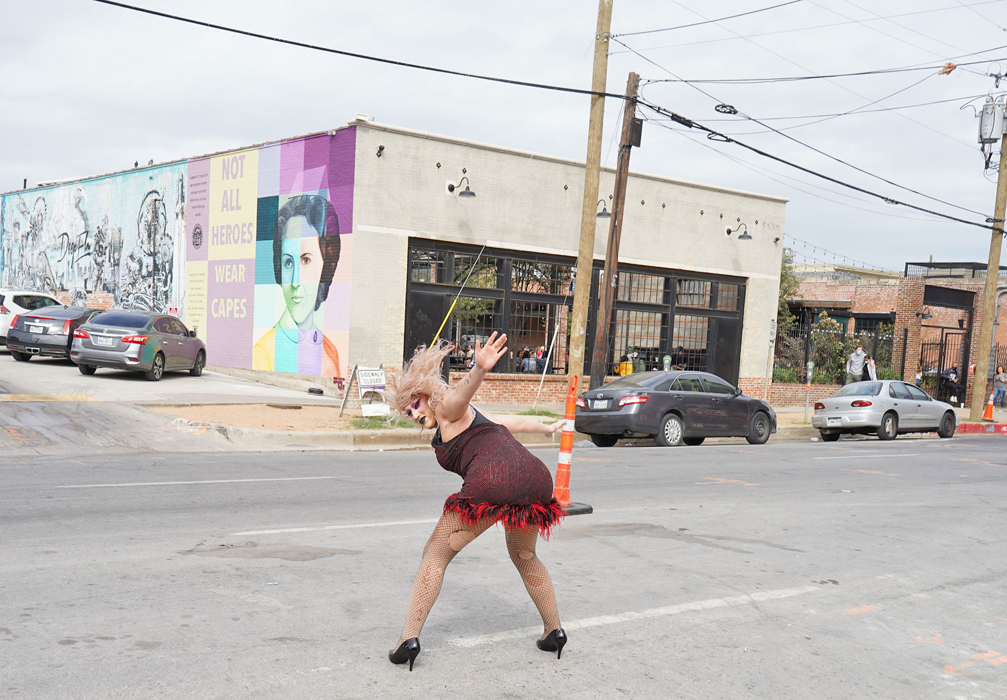 Dallas drag queen superstar Bleach in Deep Ellum, Dallas.