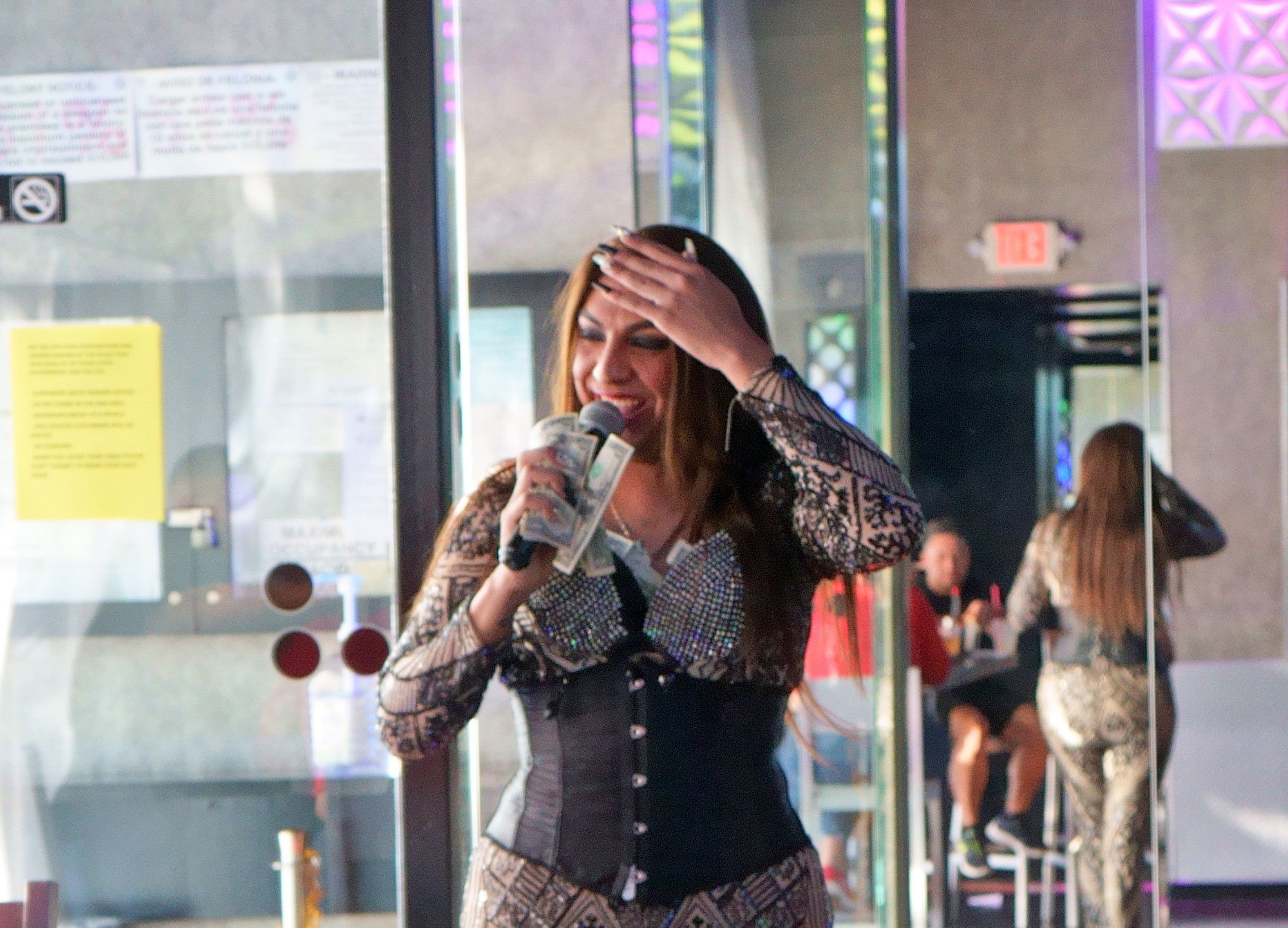 Mayra D'Lorenzo performing at Havana Lounge's Drag show in Dallas.