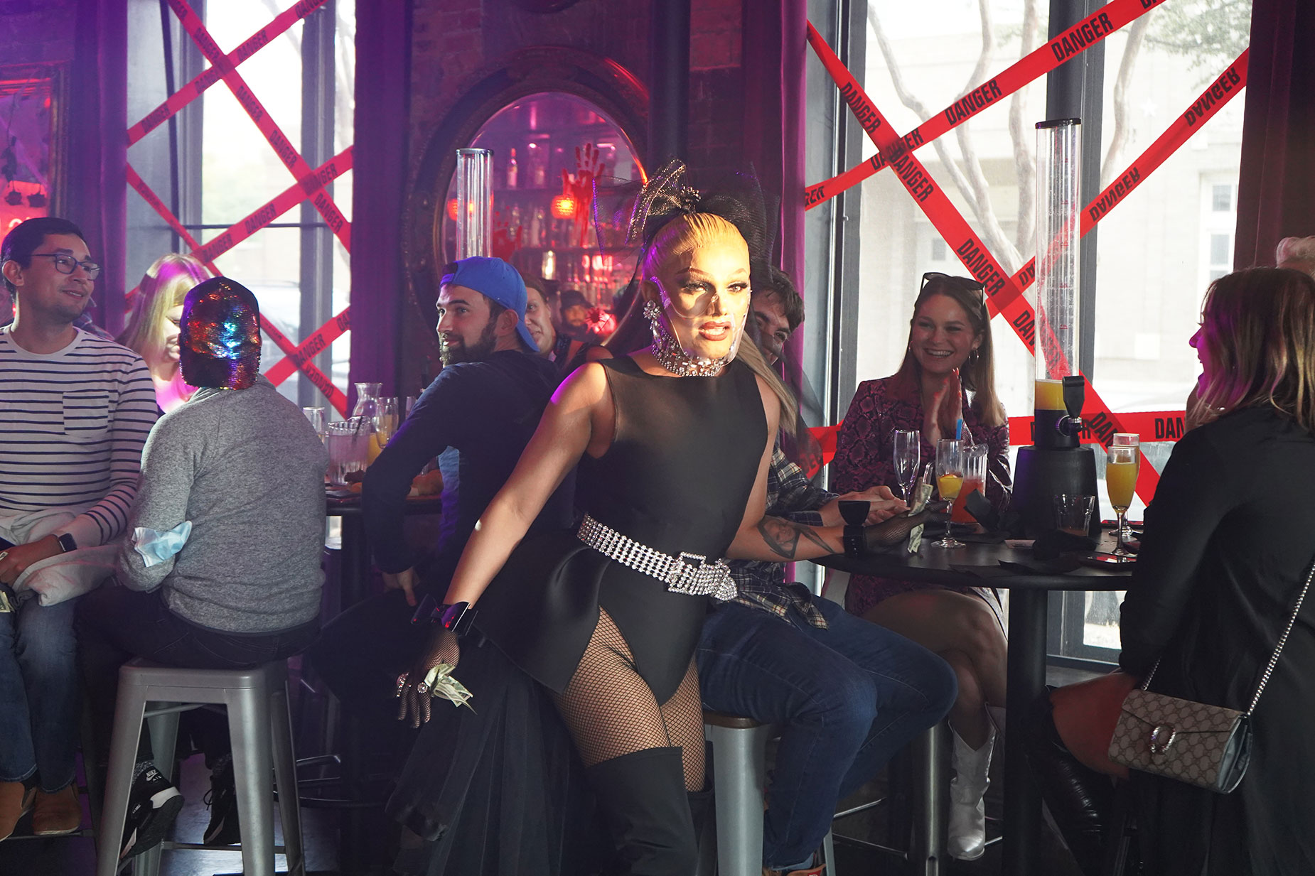 Dallas drag queen Serene Storm performing at brunch.