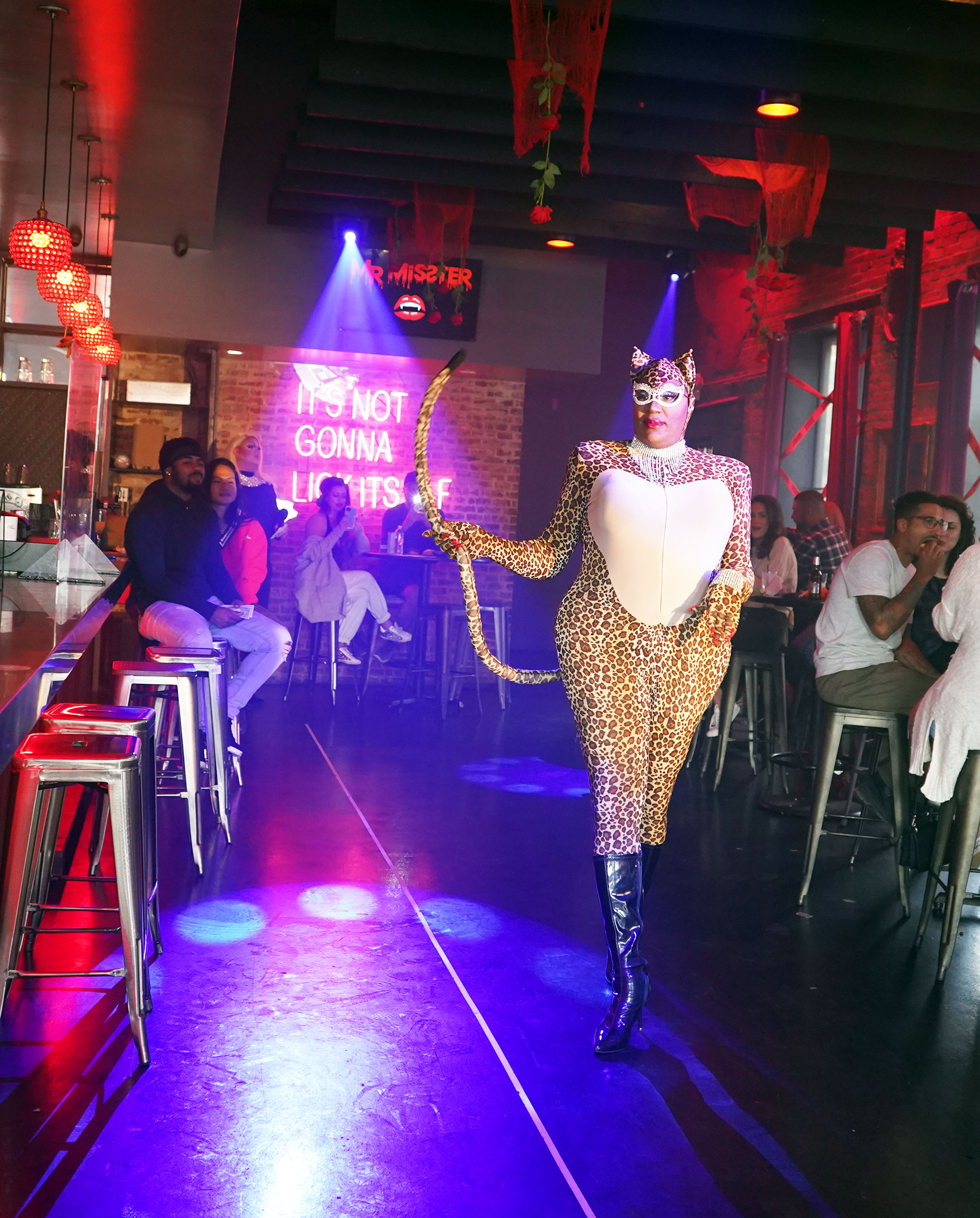 Dallas drag performer Onyx Anderson performing at Mr. Misster bar.