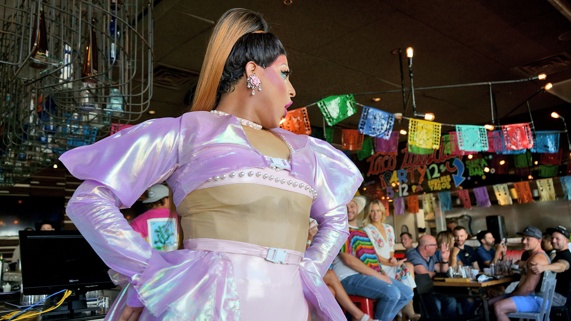 Dallas drag queen Macarena at TNT Tacos and Tequila Drag Brunch