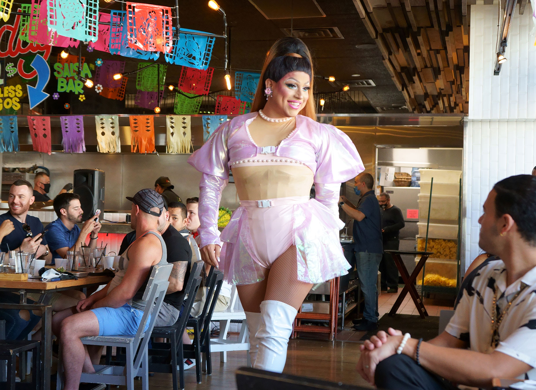 Dallas drag queen Macarena at TNT Tacos and Tequila Drag Brunch